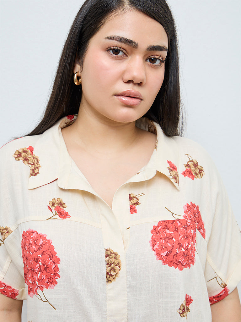 Gia Cream Floral Printed Blouse