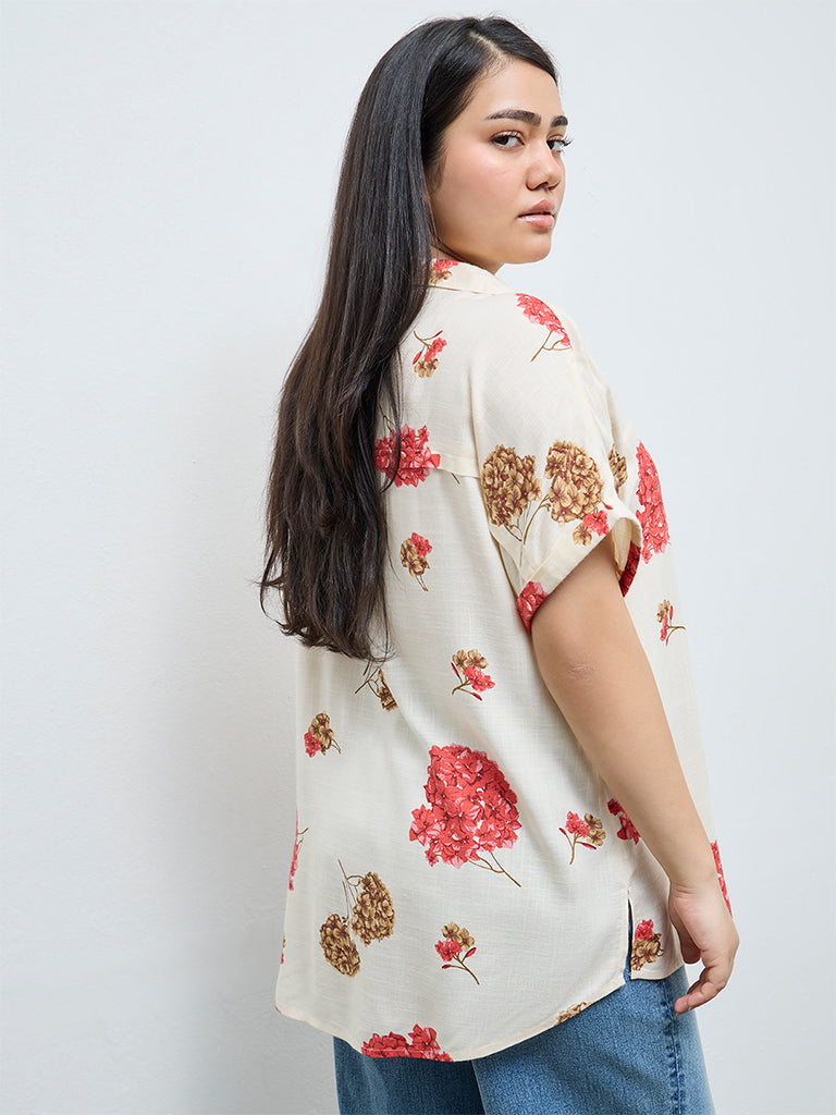 Gia Cream Floral Printed Blouse