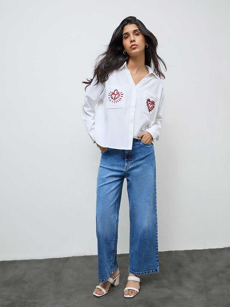 LOV White Embroidered Shirt