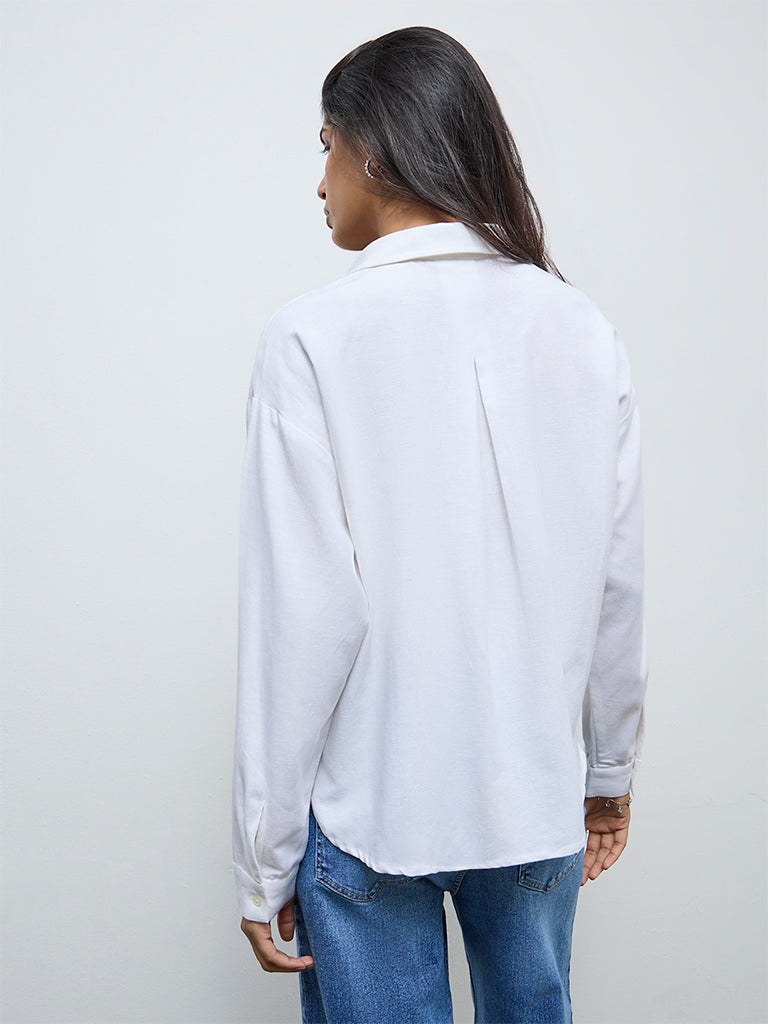 LOV White Embroidered Shirt