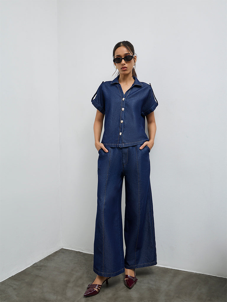 LOV Dark Blue Denim Shirt