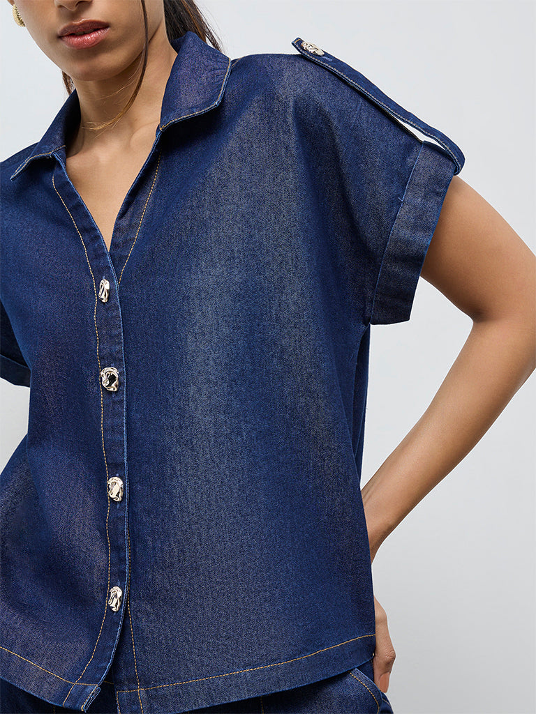 LOV Dark Blue Denim Shirt