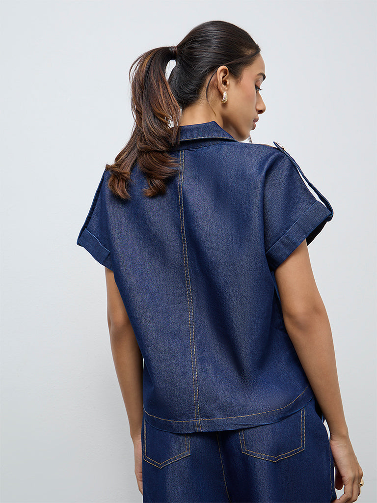 LOV Dark Blue Denim Shirt