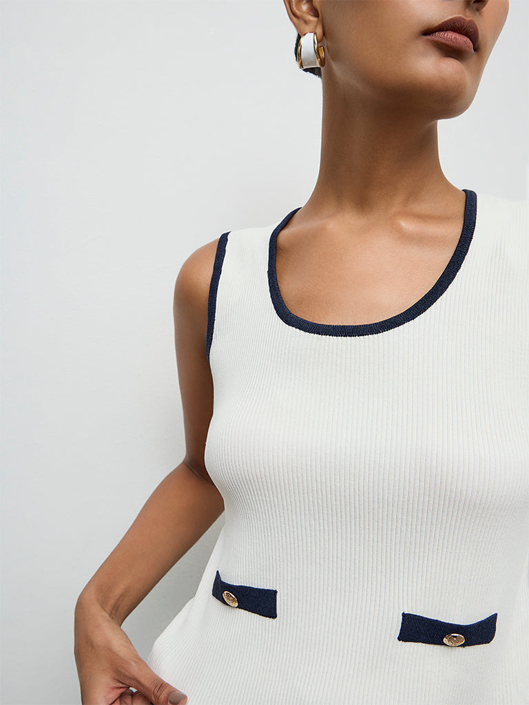 Wardrobe Ivory Ribbed Textured Top