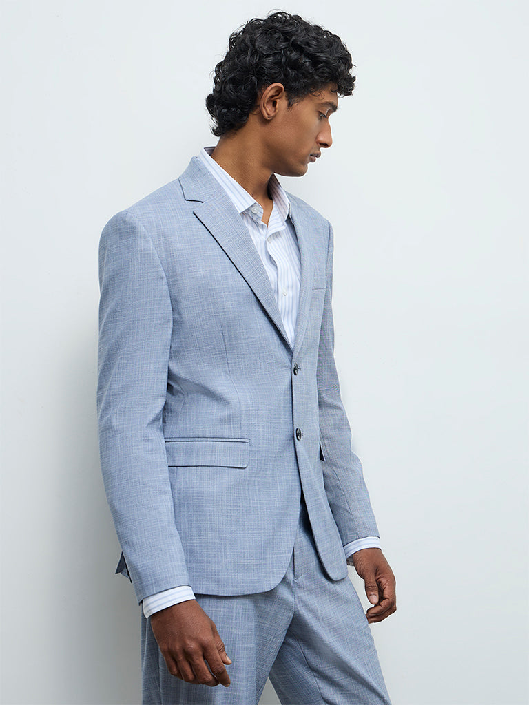 WES Formals Blue Slim-Fit Blazer
