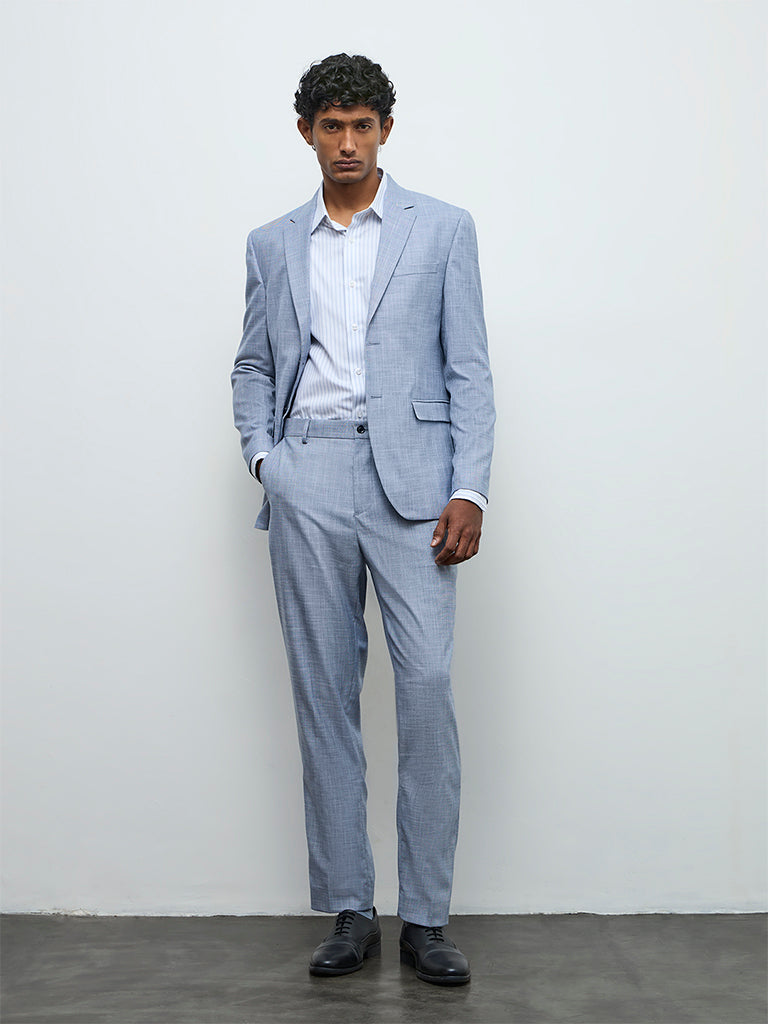 WES Formals Blue Slim-Fit Blazer