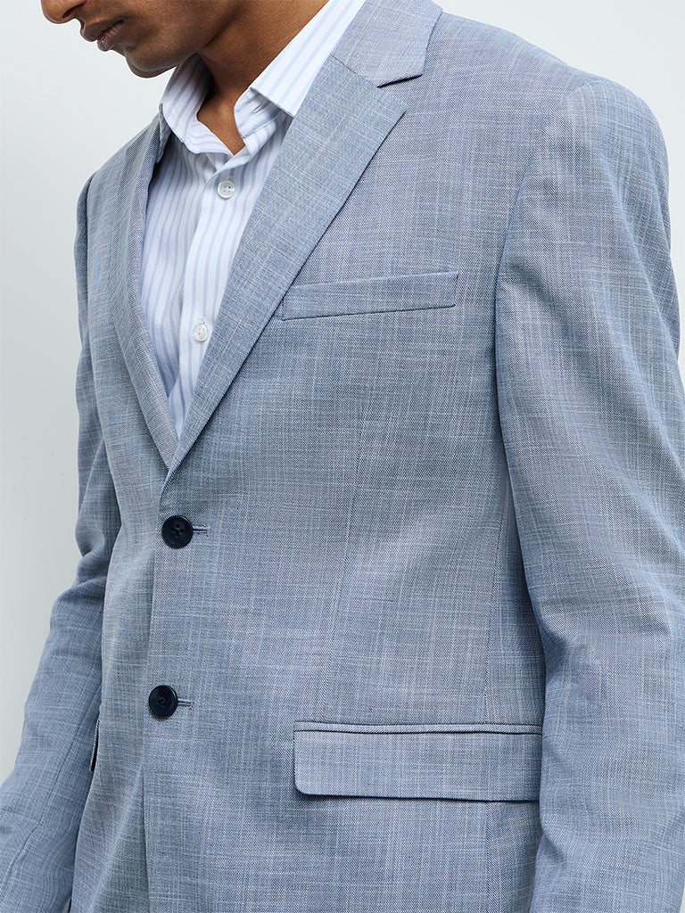 WES Formals Blue Slim-Fit Blazer