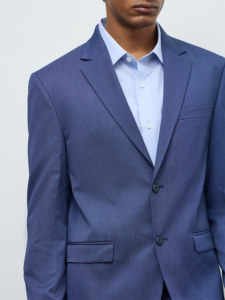 WES Formals Navy Slim-Fit Blazer