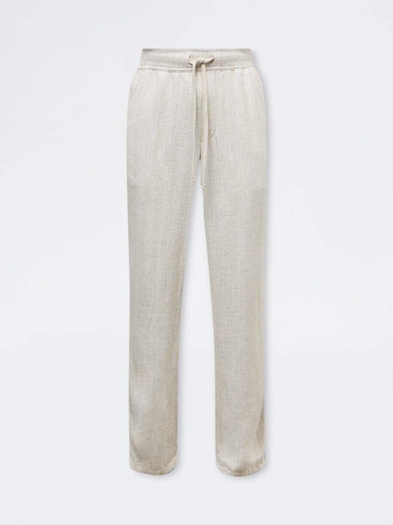 ETA Off-White Textured Relaxed-Fit Mid-Rise Chinos