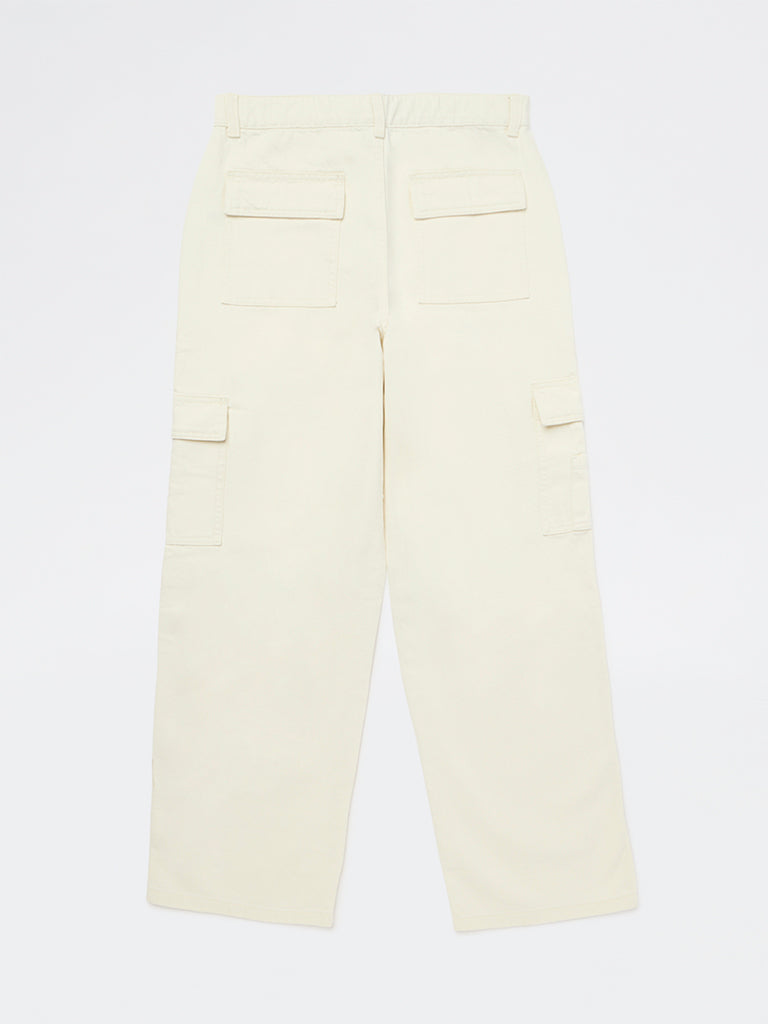 Boys Off-White Mid-Rise Relaxed-Fit Jeans