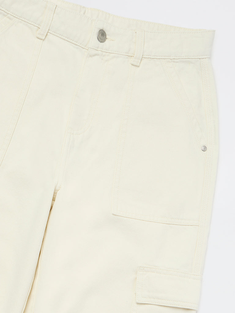 Boys Off-White Mid-Rise Relaxed-Fit Jeans