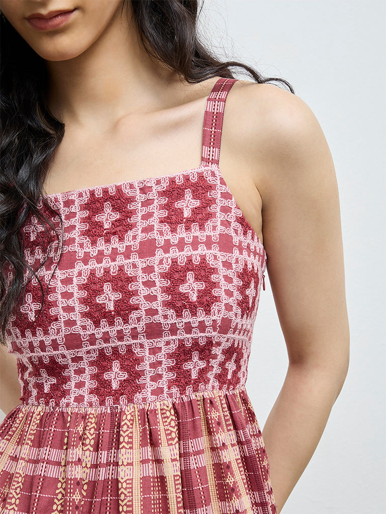 bombay paisley pink dress Buy Bombay Paisley Pink Floral Pattern Cotton-Blend A-Line Dress from Westside