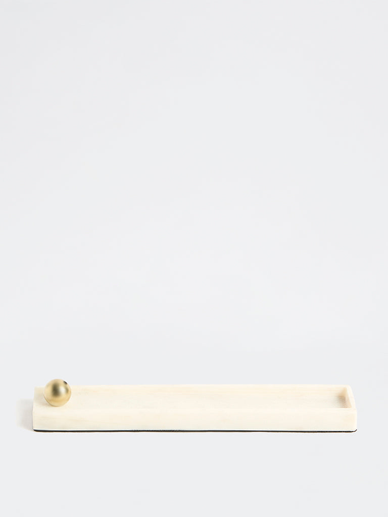 Westside Home White Marble Incense Holder