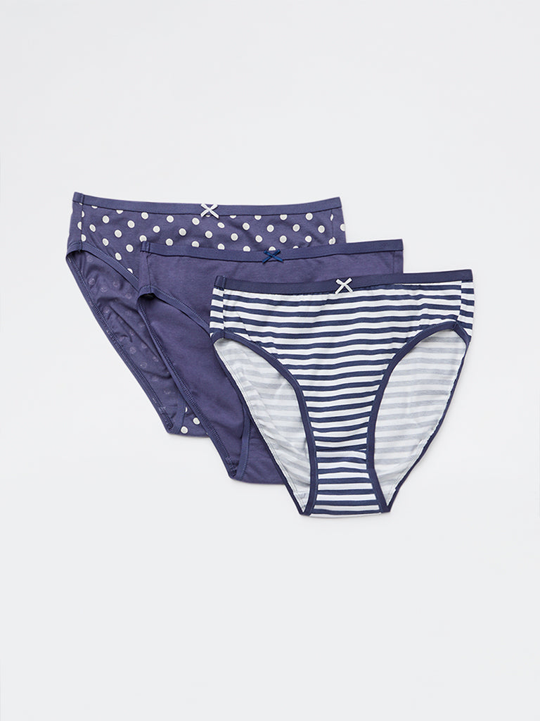 Wunderlove 3-Pack Cotton-Blend Hi-Leg Briefs