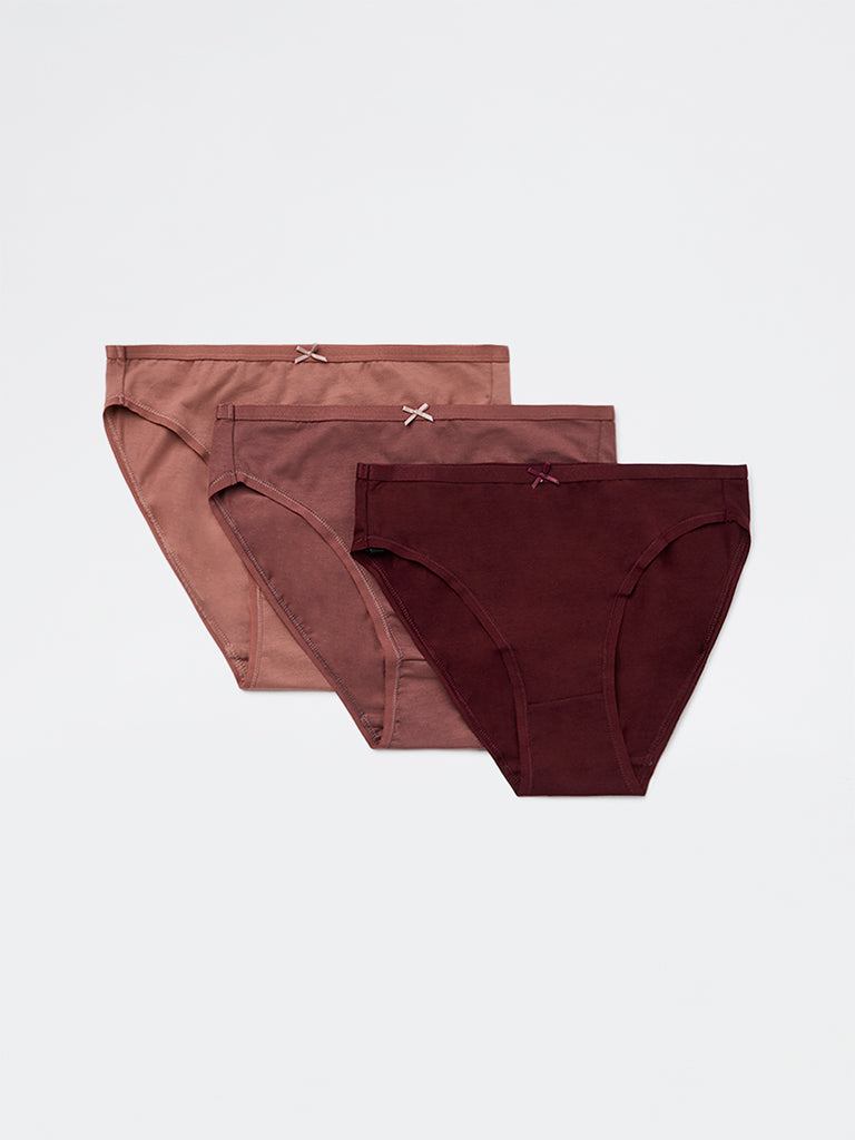 Wunderlove 3-Pack Cotton-Blend Hi-Leg Briefs