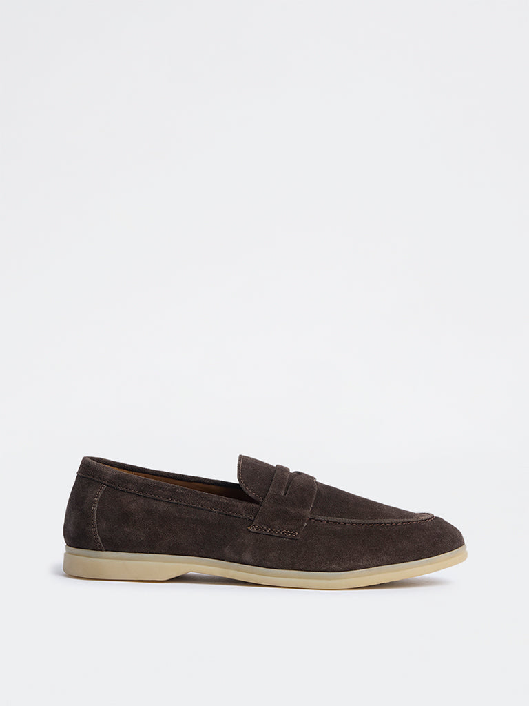 SOLEPLAY Dark Brown Suede Loafers