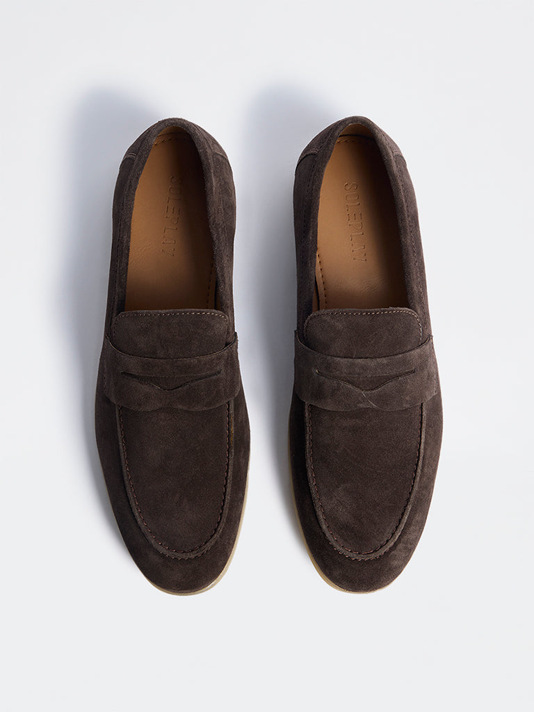 SOLEPLAY Dark Brown Suede Loafers
