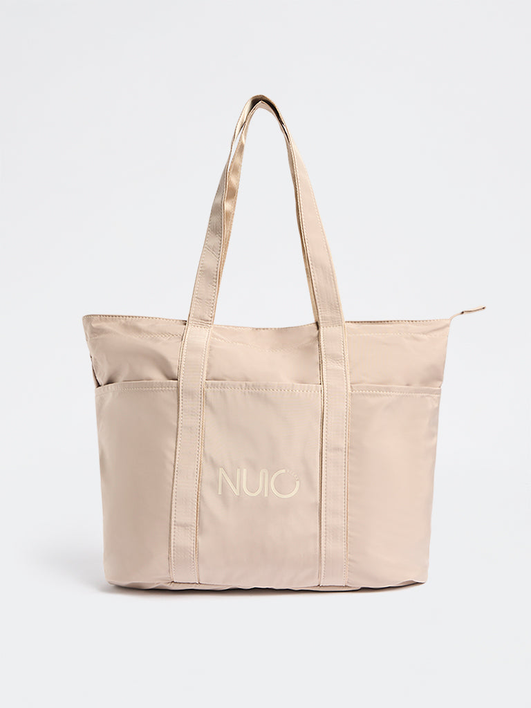 Westside Taupe Typographic Gym Tote Bag