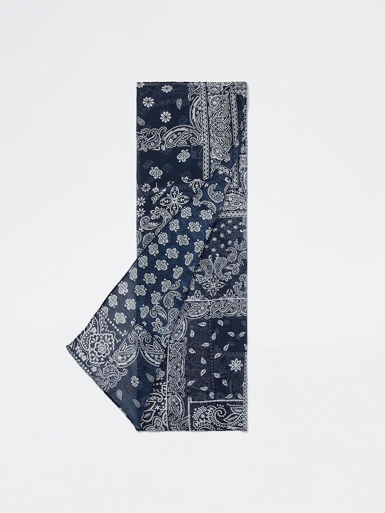 Westside Accessories Navy Paisley Design Scarf