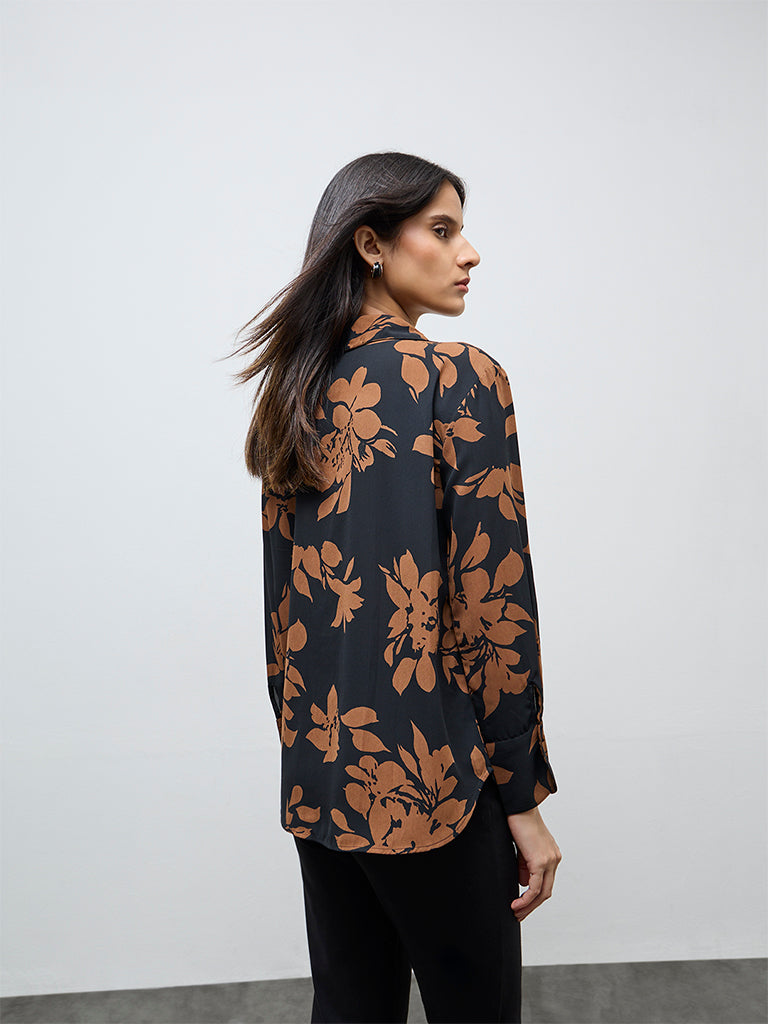 Wardrobe Brown Floral Shirt