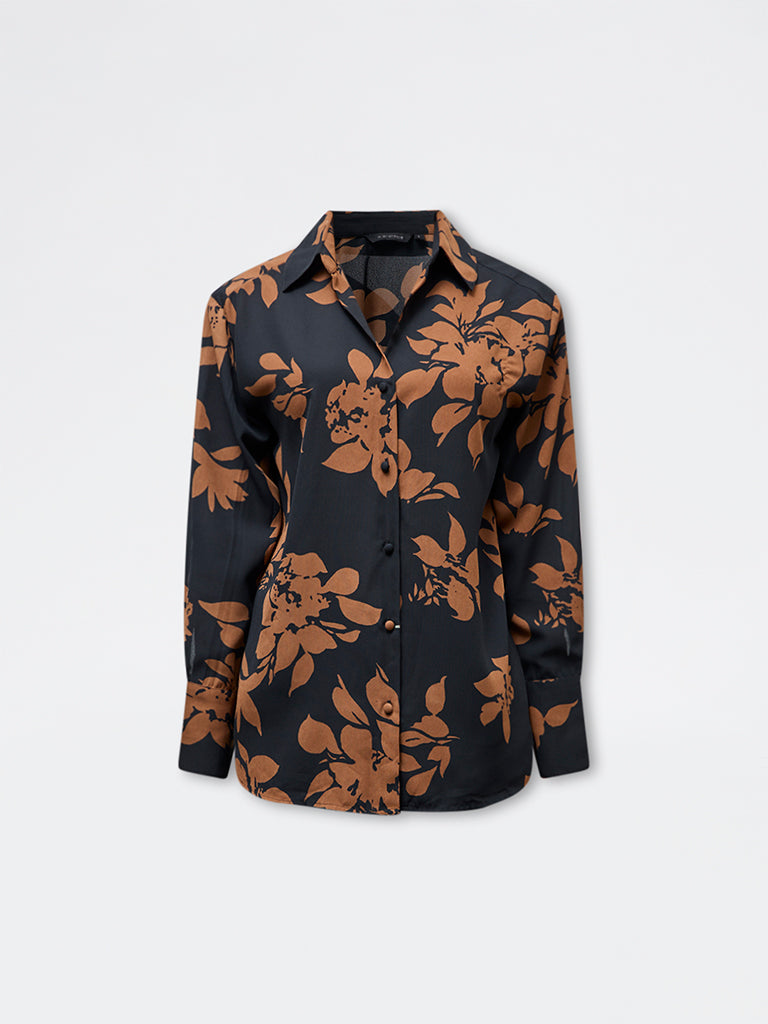 Wardrobe Brown Floral Shirt