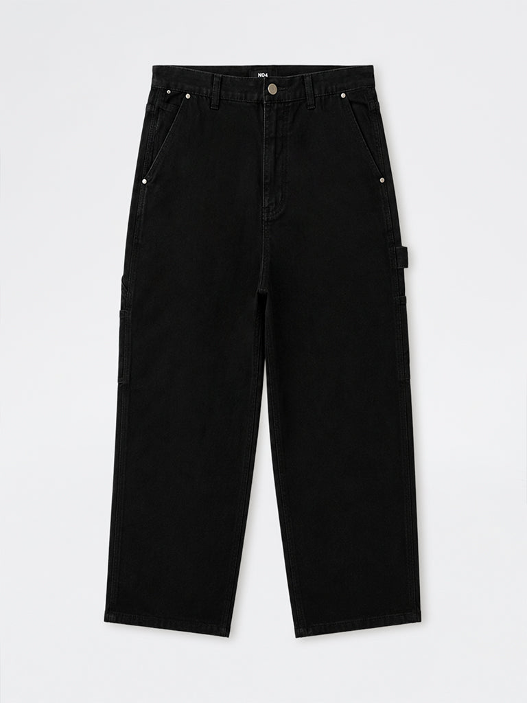 Nuon Black Skater-Fit Mid-Rise Jeans