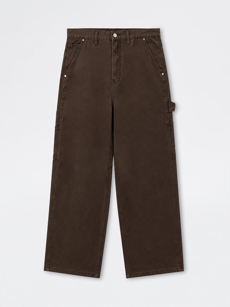 Nuon Dark Brown Relaxed-Fit Mid-Rise Jeans