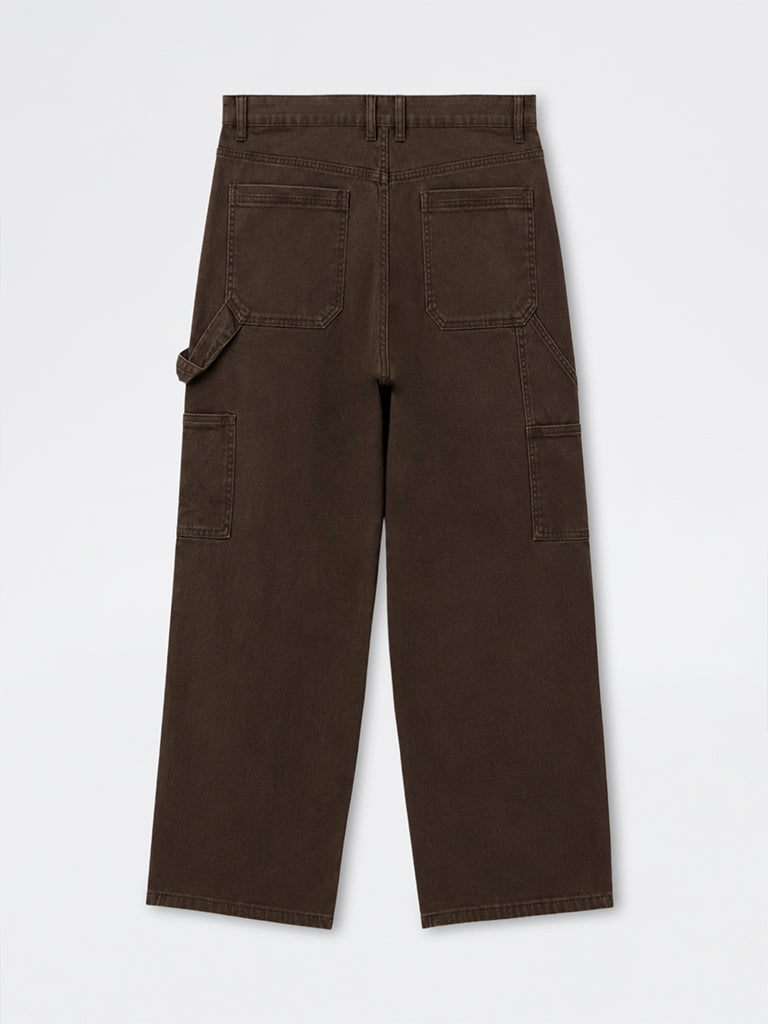 Nuon Dark Brown Relaxed-Fit Mid-Rise Jeans