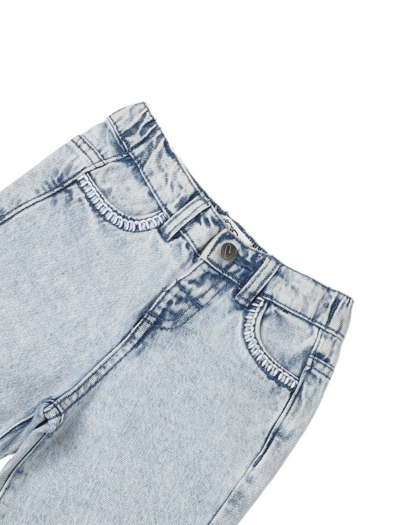HOP Baby Girls Light Blue Denim Shorts