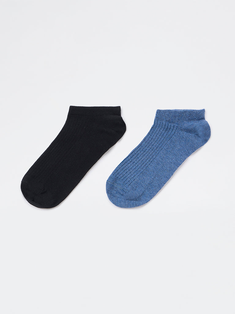 Superstar Black Cotton-Blend Trainer Socks - Pack of 2