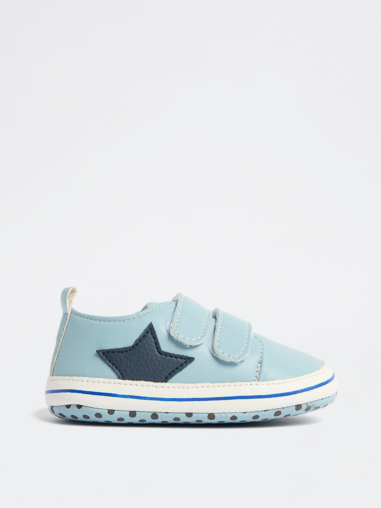 Yellow Light Blue Velcro Sneakers