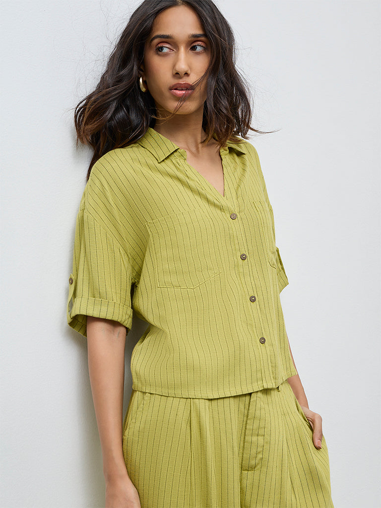 LOV Lime Striped Shirt