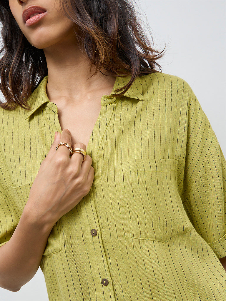 LOV Lime Striped Shirt