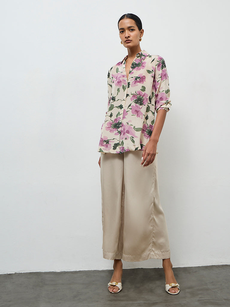 Zuba Dusty Pink Floral Design Tunic