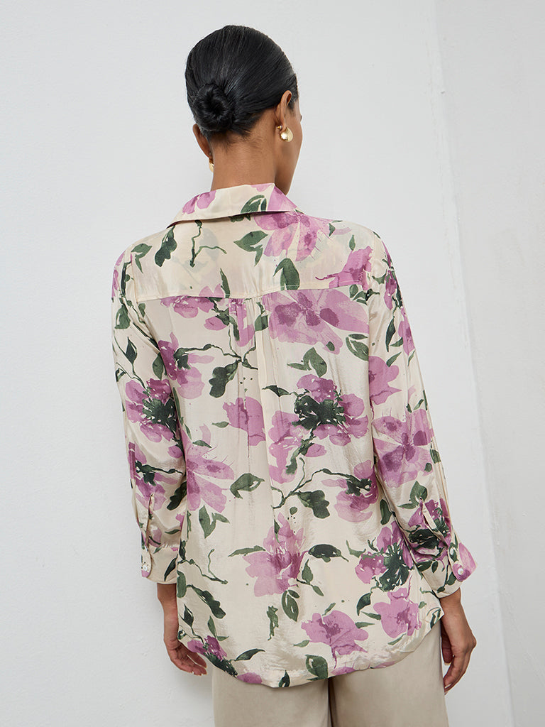 Zuba Dusty Pink Floral Design Tunic
