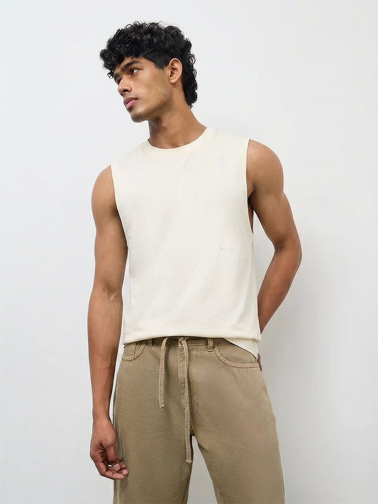 Nuon White Relaxed-Fit Cotton T-Shirt