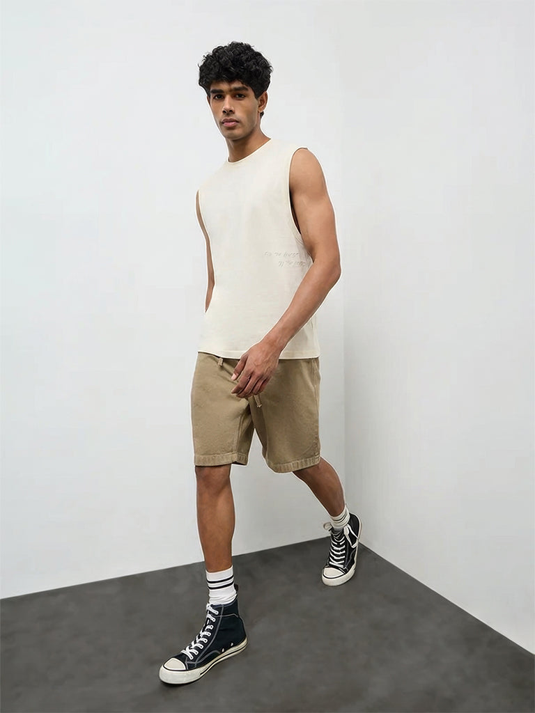 Nuon White Relaxed-Fit Cotton T-Shirt
