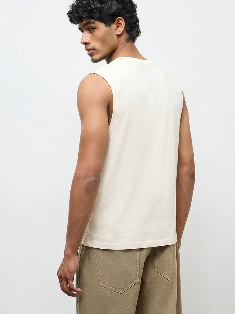 Nuon White Relaxed-Fit Cotton T-Shirt