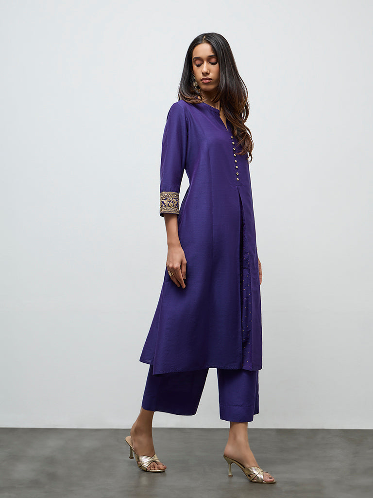 Utsa Indigo Solid Pants