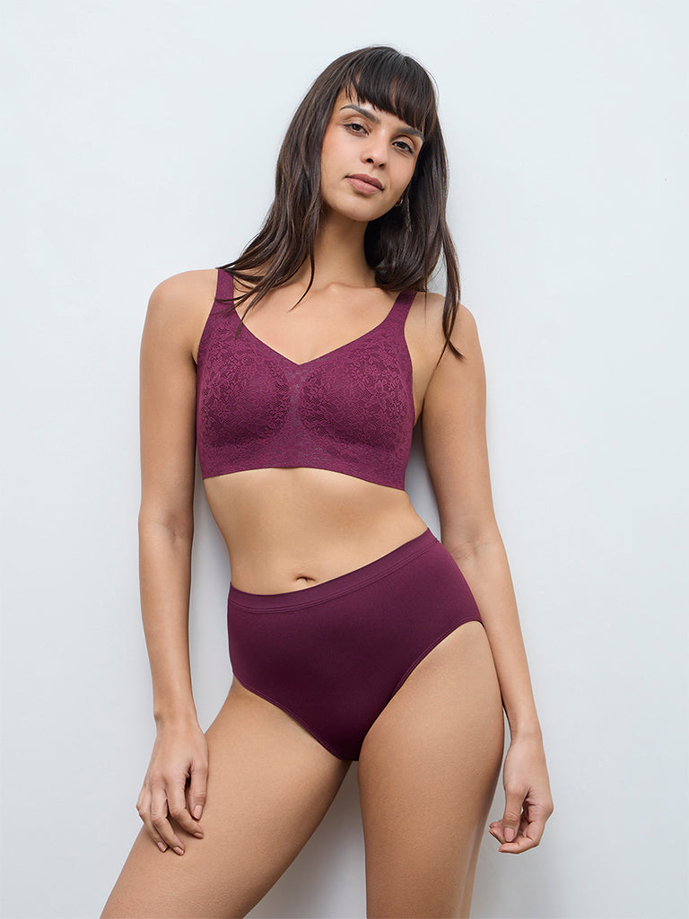 Wunderlove Plum Seam-Free Full Briefs