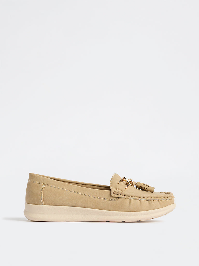 LUNA BLU Ivory Tassel Detailed Loafers