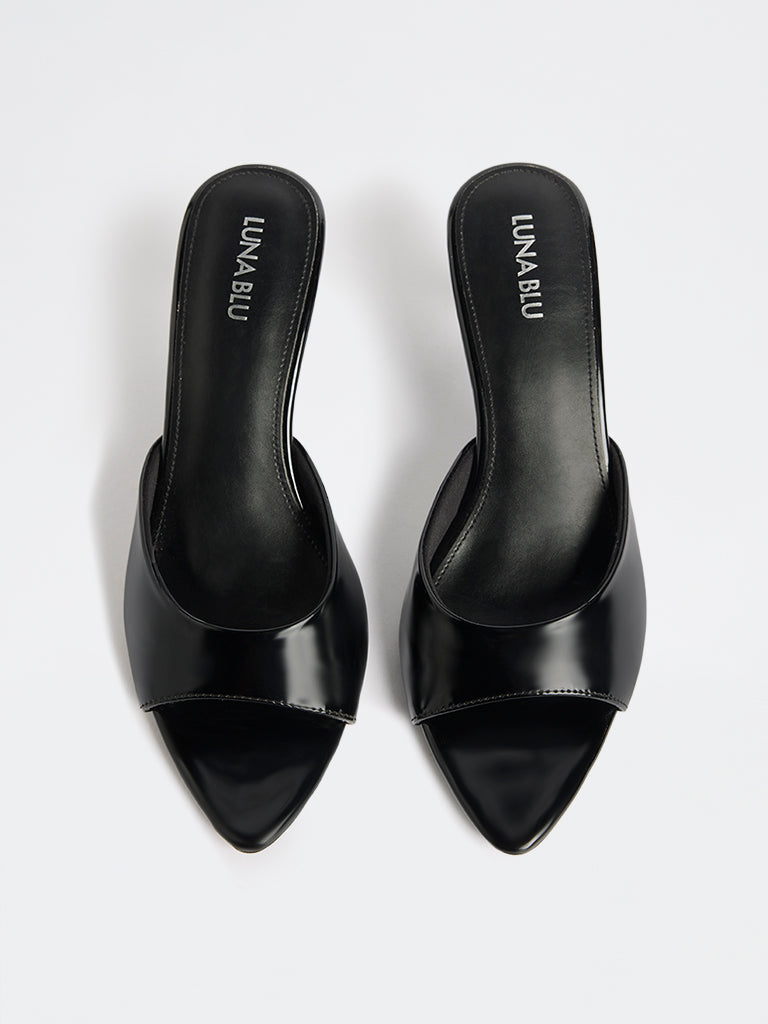 LUNA BLU Black Heel Sandals