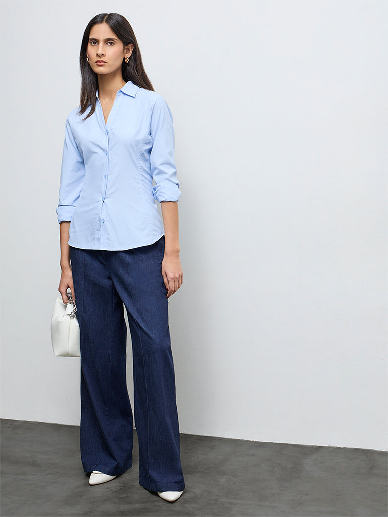 Wardrobe Blue Printed Shirt