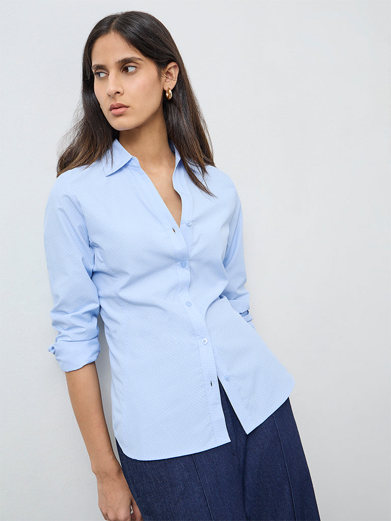 Wardrobe Blue Printed Shirt