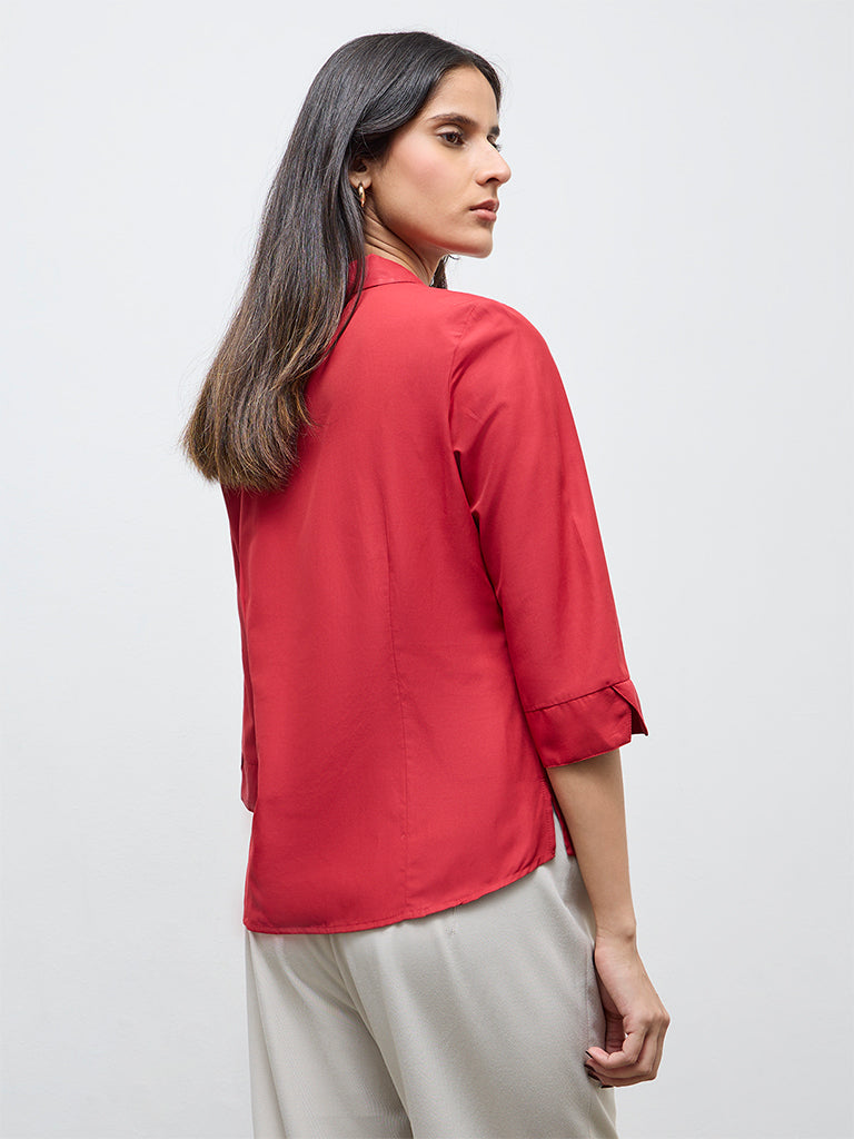 Wardrobe Red Solid Shirt