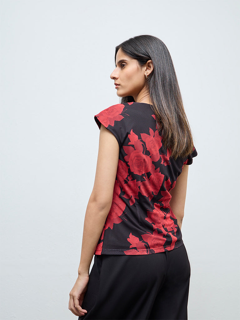 Wardrobe Red Floral Top