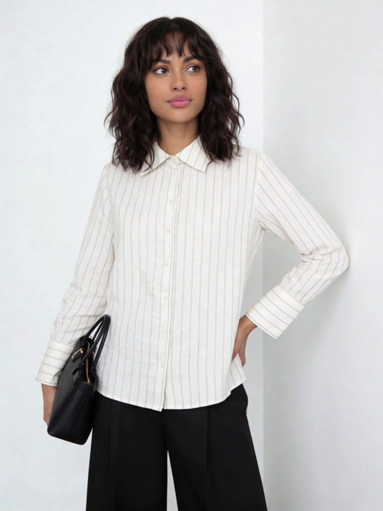 Wardrobe Ivory Striped Shirt