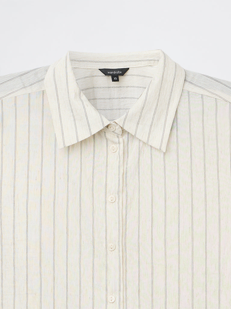 Wardrobe Ivory Striped Shirt