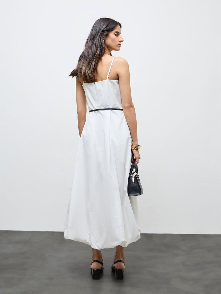 Buy Wardrobe White Balloon Dress with Belt from Westside Buy Wardrobe White Balloon Dress with Belt from Westside