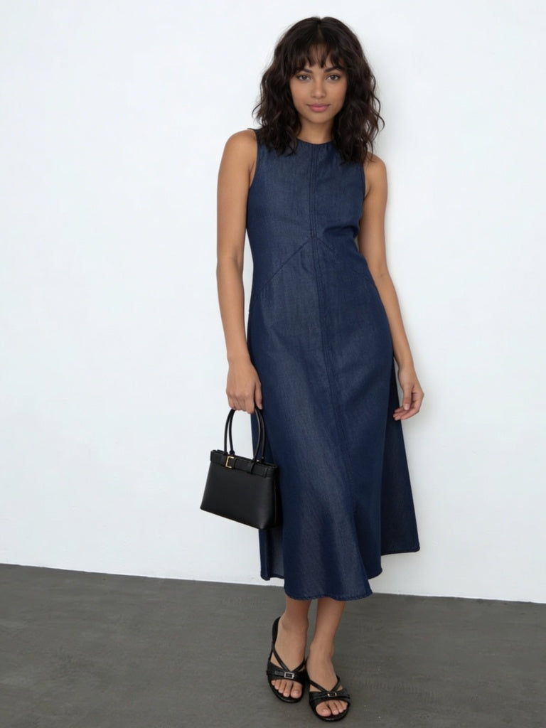 Wardrobe Indigo Denim A-Line Dress